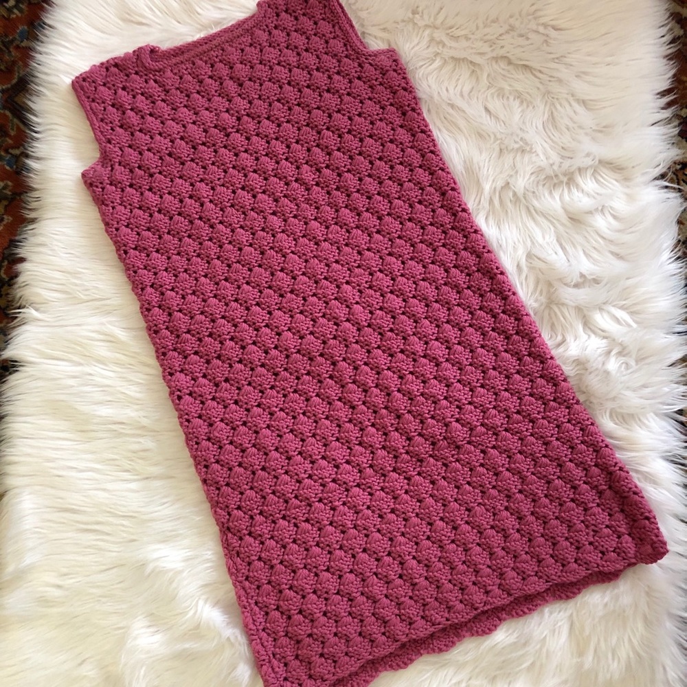 Vintage Hand Crocheted Wool Sheath